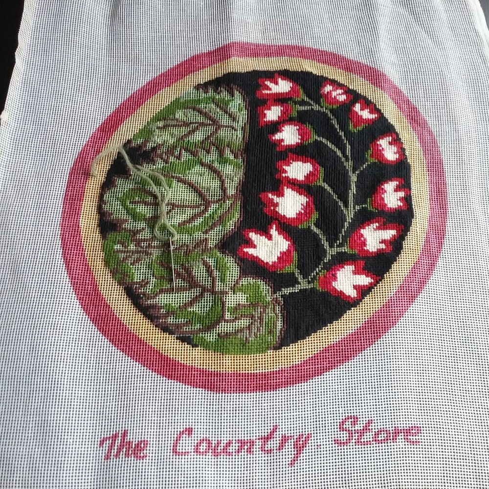 Unfinished Floral Embroidery Tapestry From The Country Store